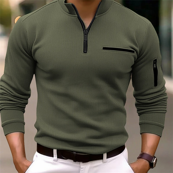 🧥 Herren Langarmshirt mit Reißverschluss – Modern, maskulin & stilvoll