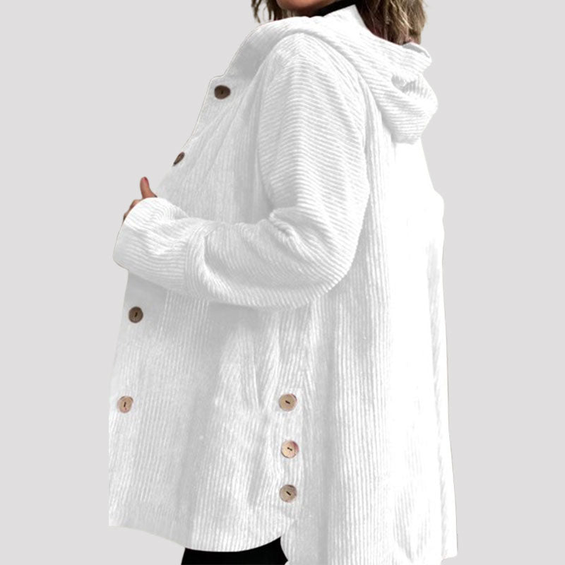 🍂 Lässige Kapuzenjacke aus Samt für den Herbst