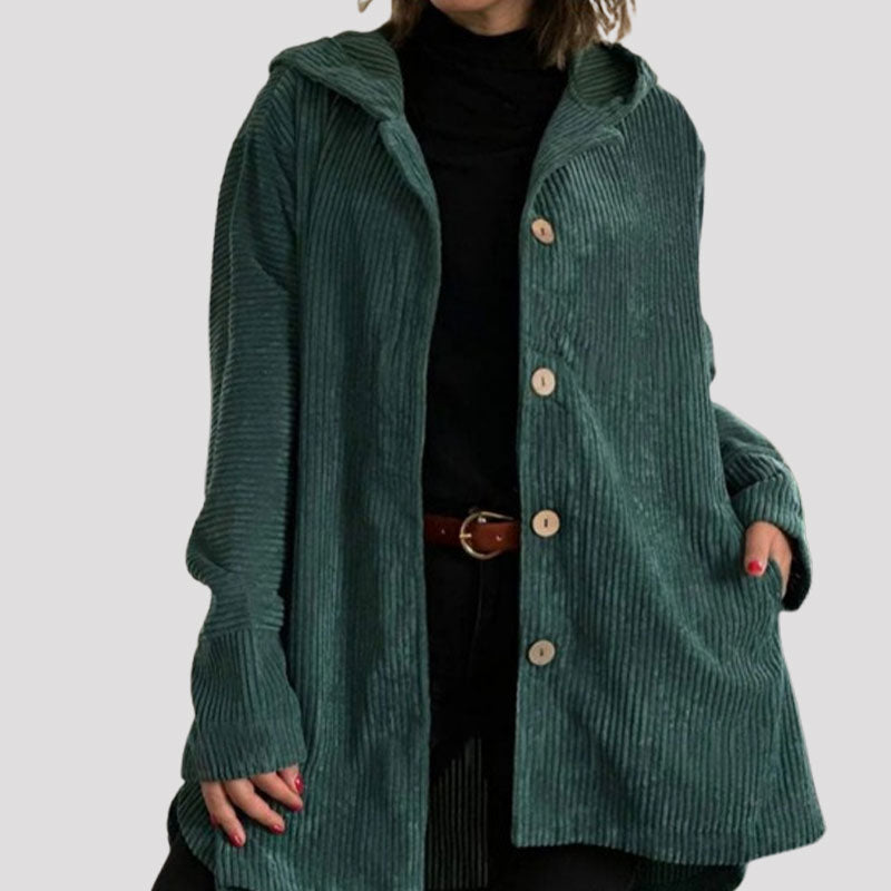 🍂 Lässige Kapuzenjacke aus Samt für den Herbst