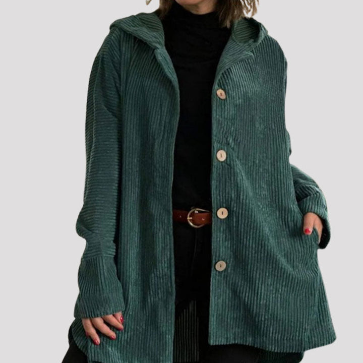 🍂 Lässige Kapuzenjacke aus Samt für den Herbst