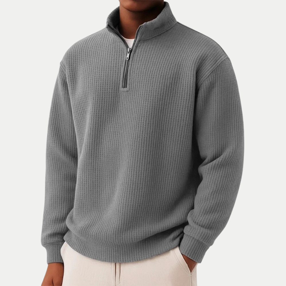 Herren Pullover mit Reißverschlusskragen – Stilvoll, bequem und vielseitig