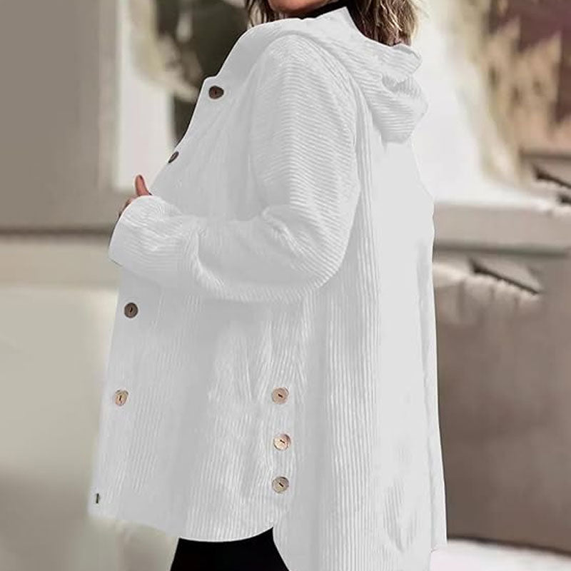 🍂 Lässige Kapuzenjacke aus Samt für den Herbst