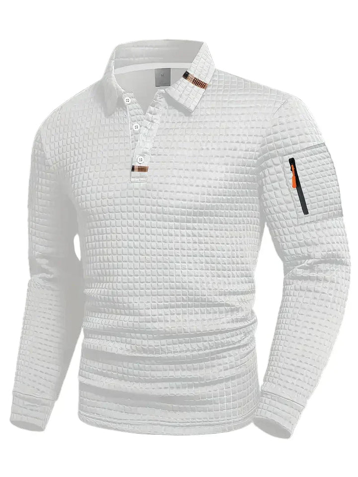 NordicWeave™ Herren Longsleeve Polo – Warm, Stilvoll & Bequem