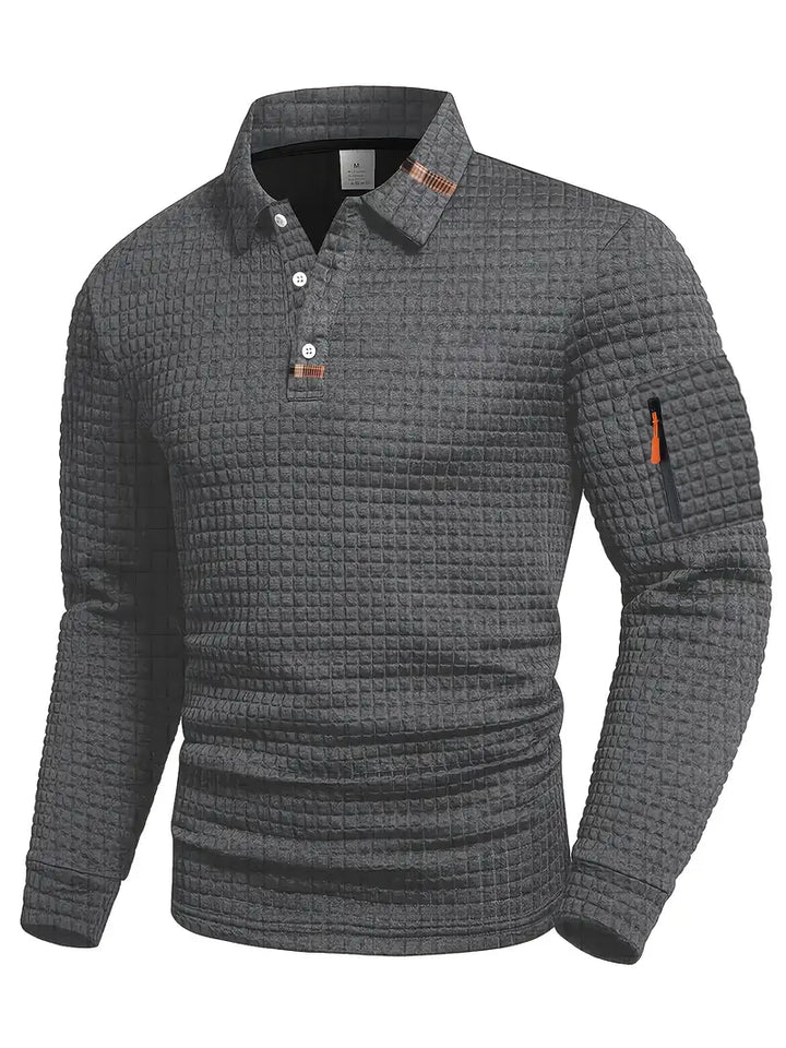 NordicWeave™ Herren Longsleeve Polo – Warm, Stilvoll & Bequem