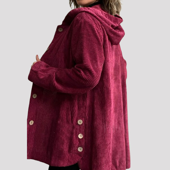 🍂 Lässige Kapuzenjacke aus Samt für den Herbst