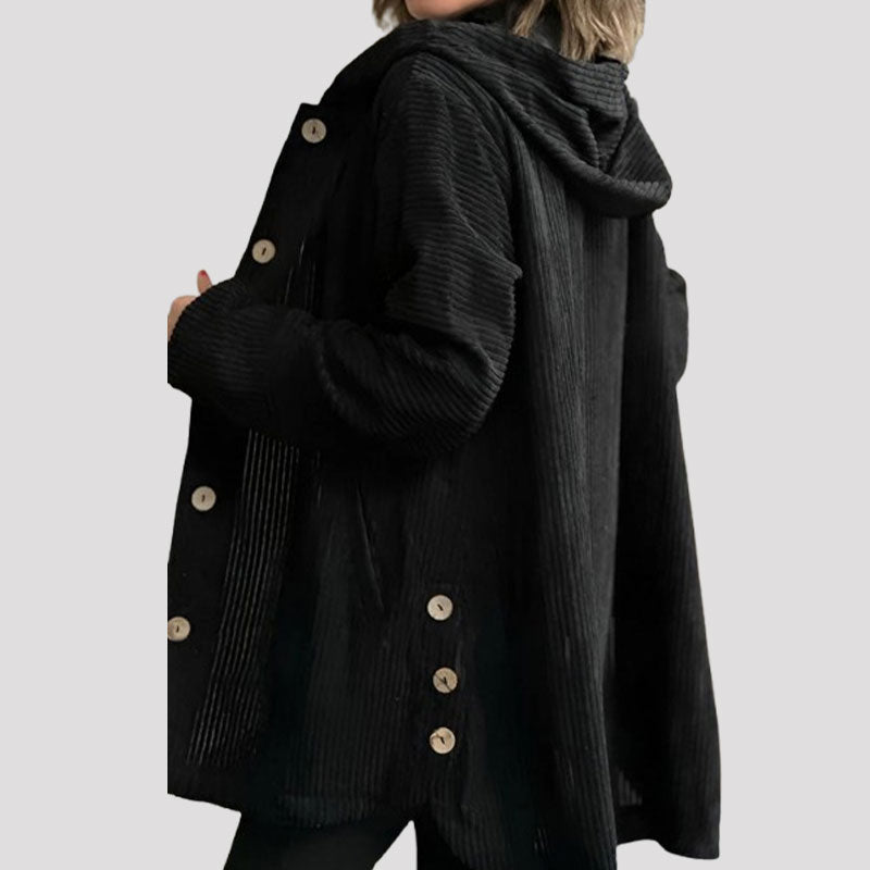 🍂 Lässige Kapuzenjacke aus Samt für den Herbst