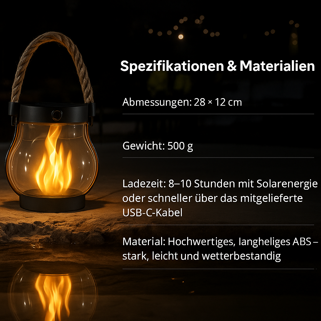 🌟 Solar-Laterne – warmes Licht für dunkle Tage