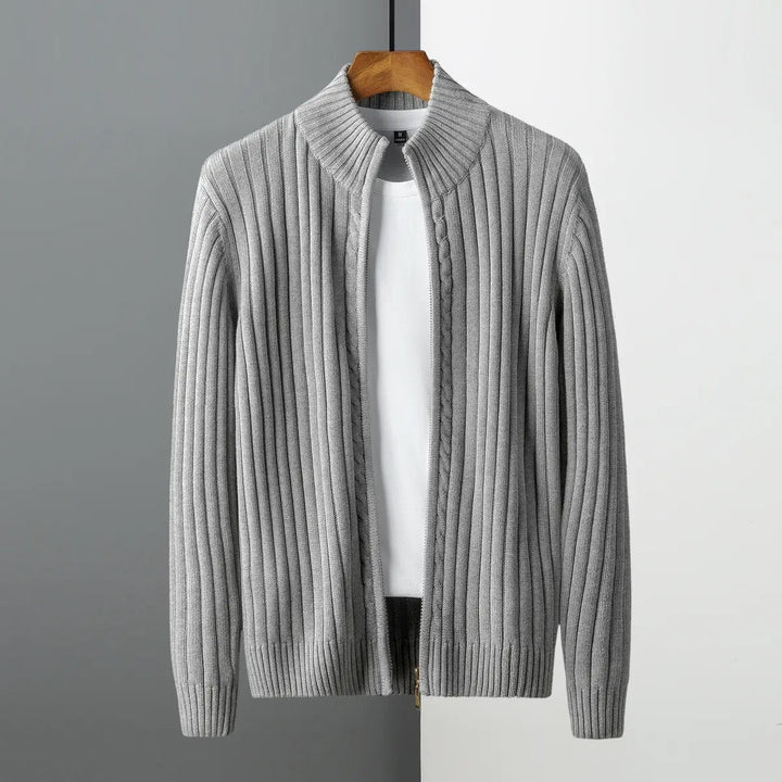 Klassische Strickjacke für Herren mit Reißverschluss