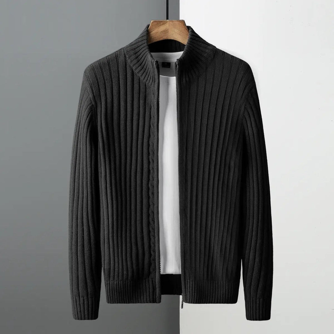 Klassische Strickjacke für Herren mit Reißverschluss