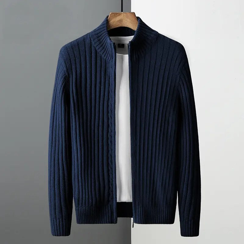 Klassische Strickjacke für Herren mit Reißverschluss