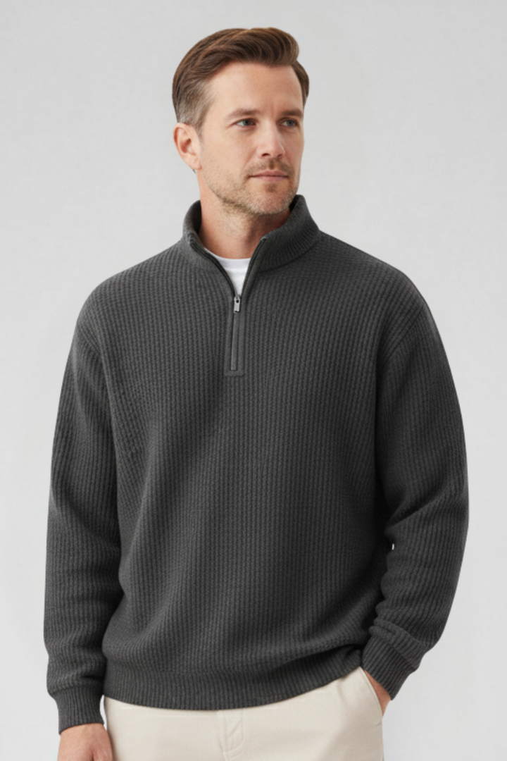 Herren Pullover mit Reißverschlusskragen – Stilvoll, bequem und vielseitig