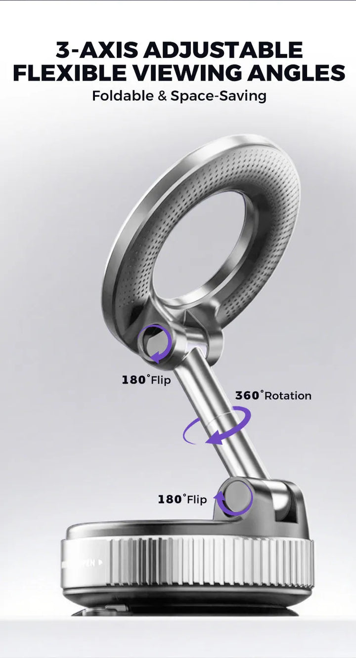 360°-Magnet-Handyhalterung für das Auto – extrem starke Saugnapfbefestigung