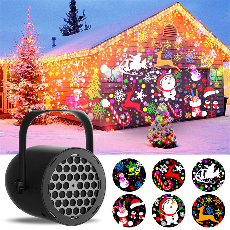 MagicLights™ Weihnachtsprojektor – 16 Austauschbare Lichtmotive für Innen & Außen